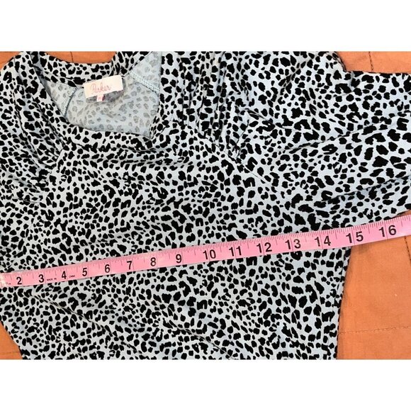 Parker Rhea Long-Sleeve Leopard Print Ruched Mini Dress Women's Size XS - Picture 7 of 10